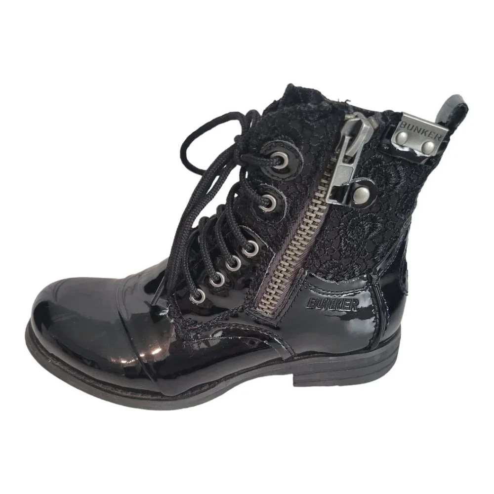Free People Bunker Sara Black Patent Leather Boots - Picture 6 of 12